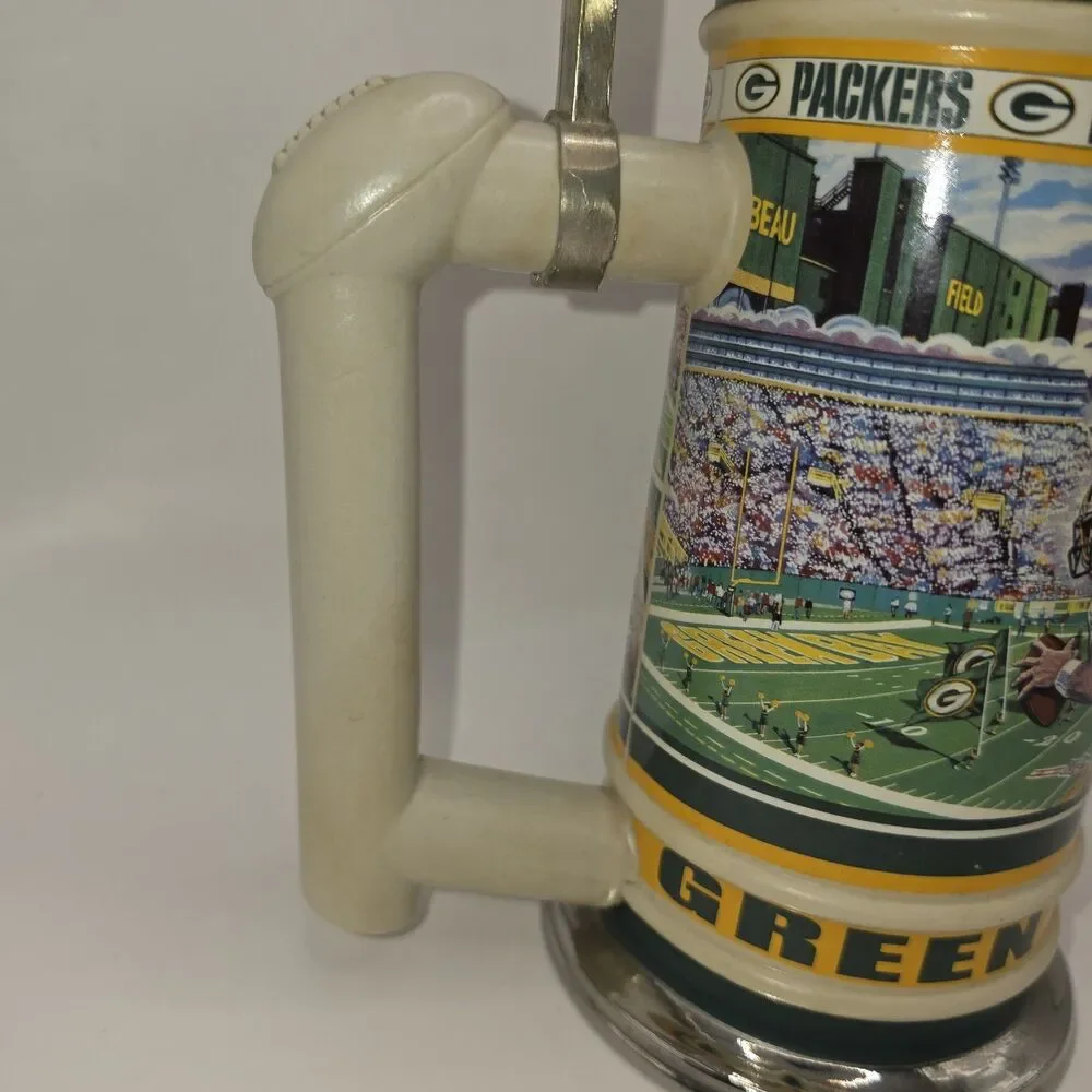 Vintage Green Bay Packers NFL Danbury Mint Lambeau Stadium Players Stein Tankard